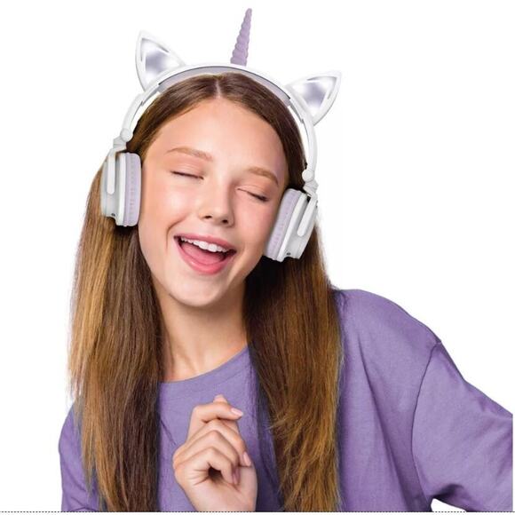 Unicorn Wireless Headphones for Kids, Bluetooth Over Ear Gaming Headset w/ Mic - Picture 2 of 9